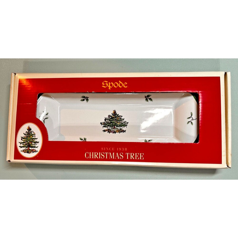 Spode Christmas Tree Rectangular Mint Tray 9"